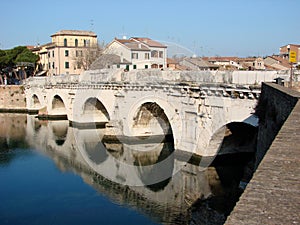 Roman bridge in Rimini photo