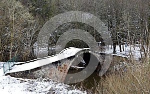 Roman Bridge in Snow