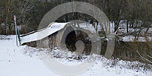 Roman Bridge in Snow