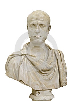 Roman bust of a man from the 3rd century CE photo