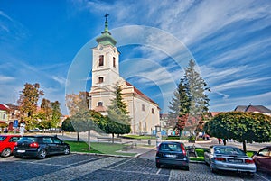 Roman Catholic Church of Saint John the Baptist in Hlavne namestie square in Rimavska Sobota town