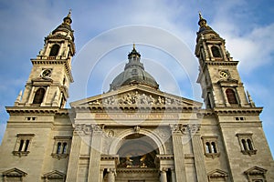 Roman catholic church. Saint Stephen Basilica, landmark attraction in Budapest, Hungary