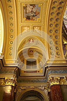 Roman catholic church. Saint Stephen Basilica - landmark attraction in Budapest, Hungary