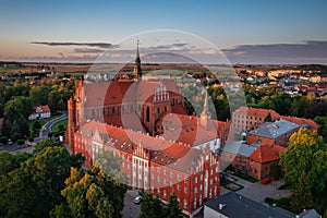 The Roman Catholic Diocese of Pelplin at sunset, Poland