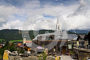 Roman Catholic and Evangelic Church in Schladming, Austria