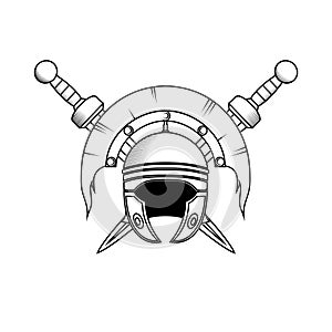 Roman centurion helmet vector illustration