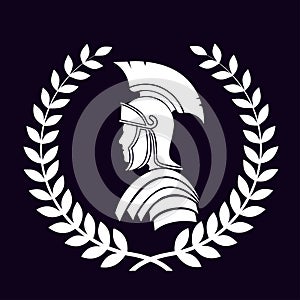 Roman centurion icon in laurel wreath