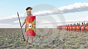 Roman centurion and legionaries