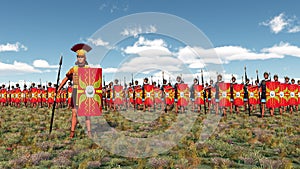 Roman centurion and legionaries