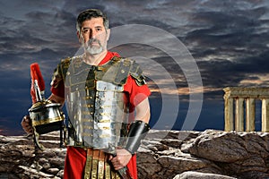 Roman Centurion with Metal Armor photo