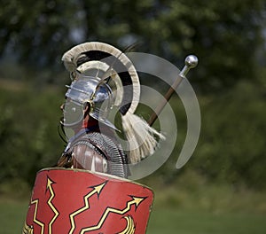 Roman centurion with shield photo