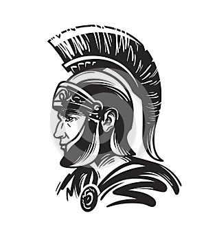 Roman centurion soldier. Sketch vector illustration