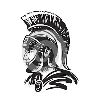 Roman centurion soldier. Sketch vector illustration photo
