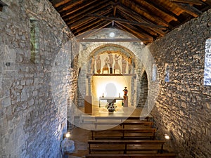 Roman Church of Santa Eulalia in Erill la Vall, in the Boi Valley,Catalonia - Spain photo
