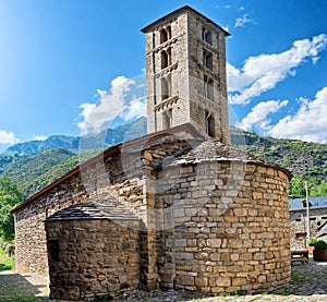 Roman Church of Santa Eulalia in Erill-la-Vall in Catalonia, Spain