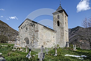 Roman Church of Santa Maria de la Asuncion in Coll Catalonia - Spain