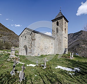 Roman Church of Santa Maria de la Asuncion in Coll Catalonia - Spain