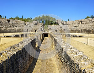 The Roman city of Italica. Santiponce, Andalusia, Spain