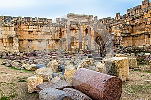 Roman city ruins of the ancient Baalbek in Lebanon