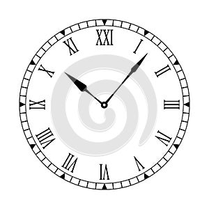 Roman clean clock face