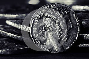 Roman Coin Marcus Aurelius, Elephant, Silver Coin