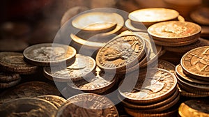 Roman Coins Treasure. Pile of Roman Coins