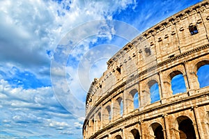 Roman Coliseum - ancient amphitheatre in the centre of the city of Rome