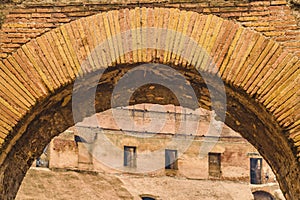 Roman Coliseum Detail View, Rome, Italy