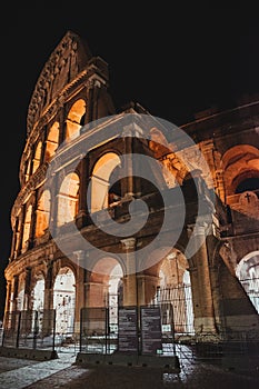 Roman coliseum at night