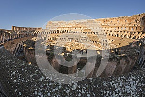 Roman Coliseum with tourist photo