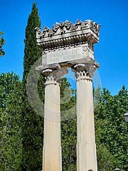 Roman colonnade in main entrance to Parque de San Isidro. photo