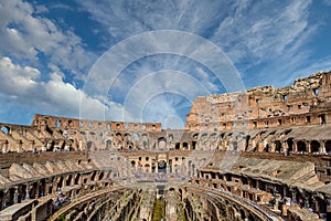 Roman Coloseum with Many Tourist