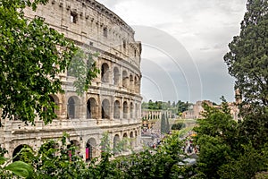Roman Colosseum at Day under cloudy skies in Rome, Italy 01