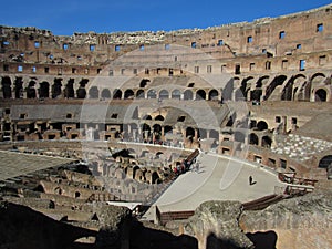 Roman Colosseum interior in Italy