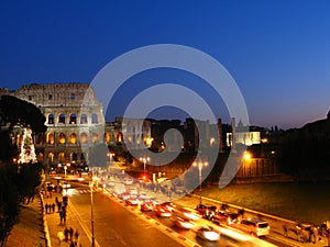 Roman Colosseum at night