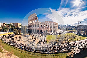 The Roman Colosseum in Rome, Italy, HDR panorama