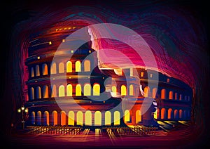 Roman Colosseum world famous historical monument of Rome, Italy
