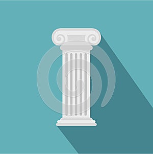 Roman column icon, flat style