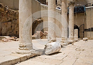 Roman columns in Jerusalem