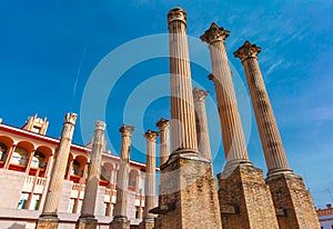 Roman columns of the temple, Cordoba, Spain photo