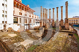 Roman columns of the temple, Cordoba, Spain photo