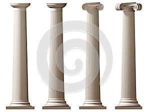 Roman Doric and Ionic columns photo