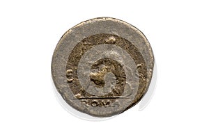 Roman Dupondius Coin of Roman Emperor Nero reverse side