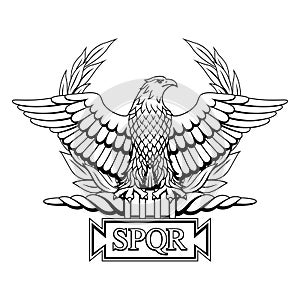 Roman Eagle with the inscription S.P.Q.R. photo