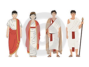 Roman Elegance - Illustration of Toga Costume