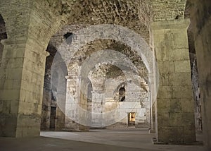 Roman Emperor Diocletian Palace Catacombs In Split. Used as a filming location for Game of Thrones TV series