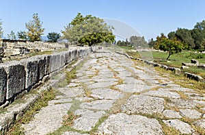 Roman era ancient street at Dion of Greece