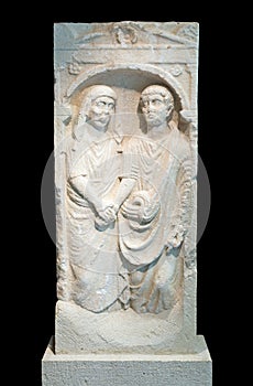 Roman era sandstone grave stele photo