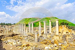 Roman era street in the ancient city of Bet Shean