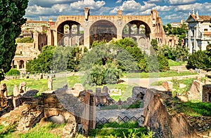 Roman Forum with Basilica of Maxentius and Constantine in Rome